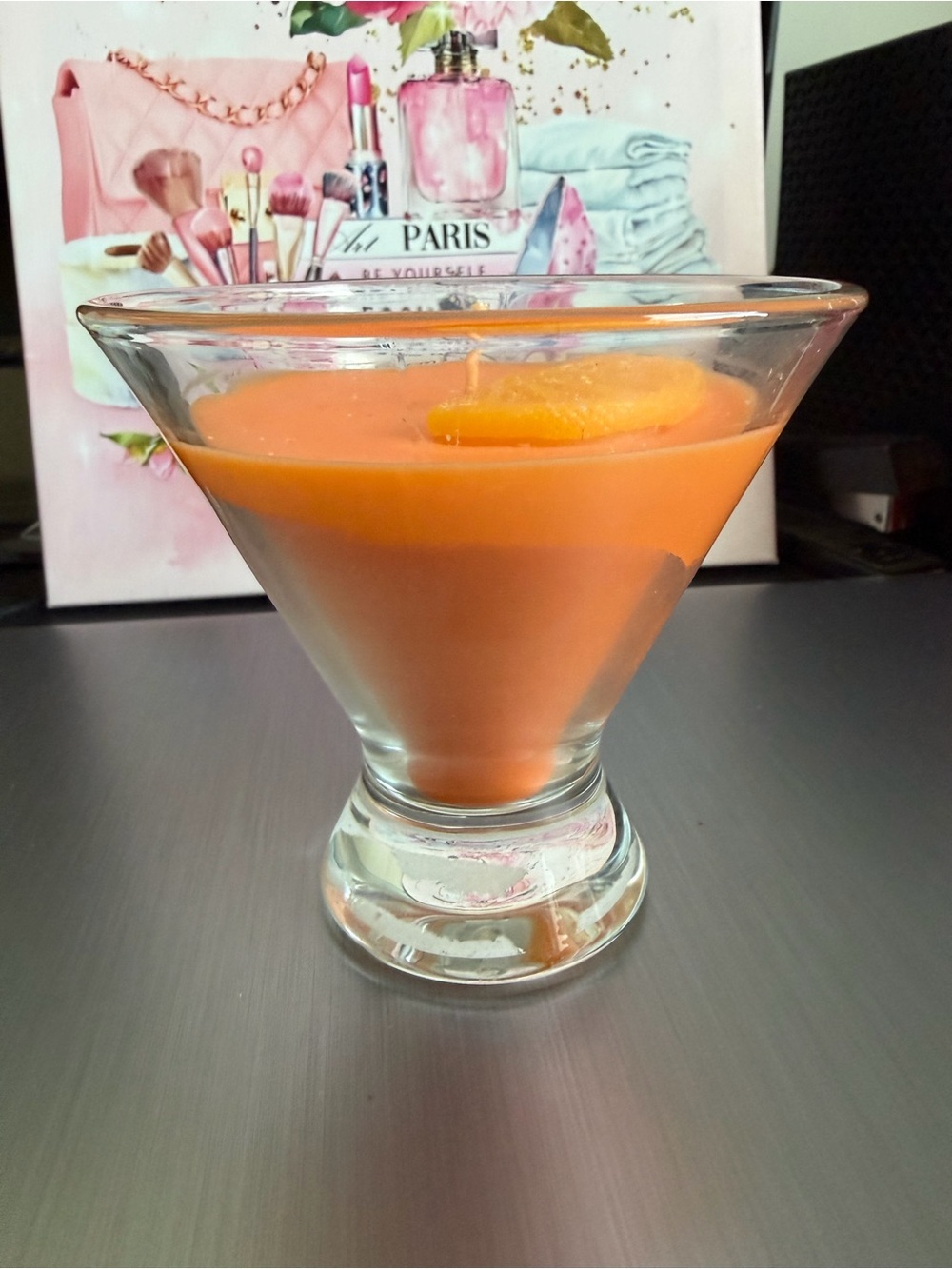Orange Glass Votive Candle Delicious Scent